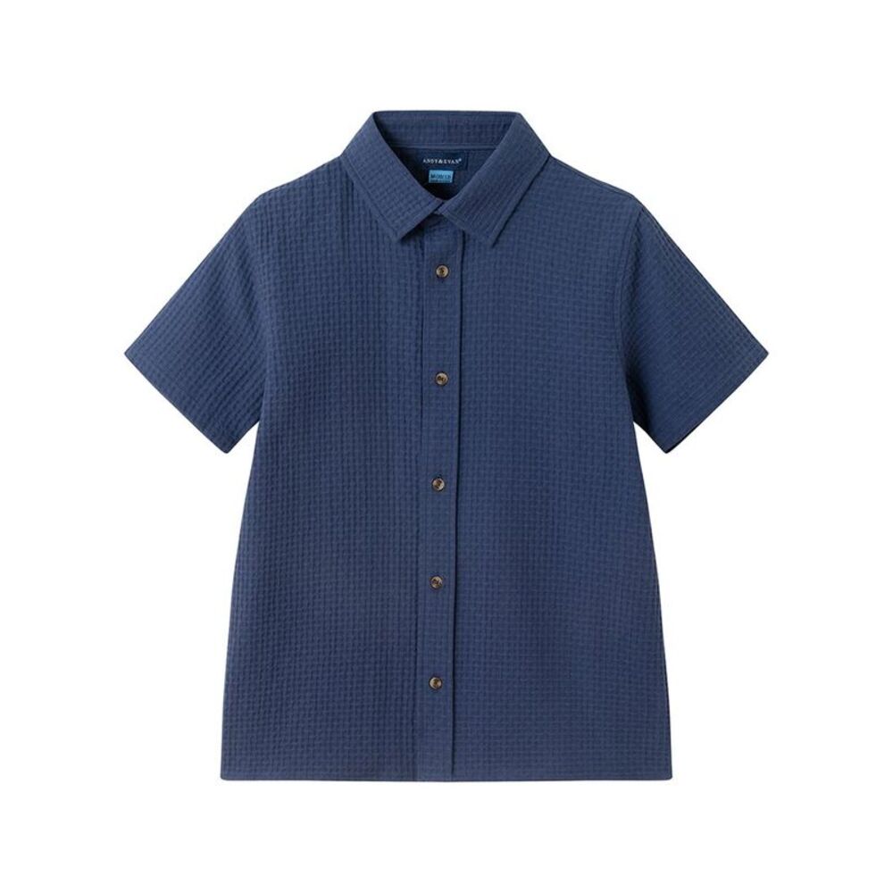 Andy & Evan Boys  Basket Weave Shirt, Blue